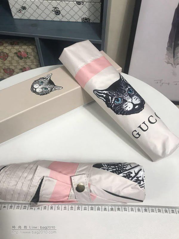 GUCCI古馳傘 超火 大眼貓自動傘 卡通貓咪圖案 防紫外線 防曬晴雨傘  zm1066